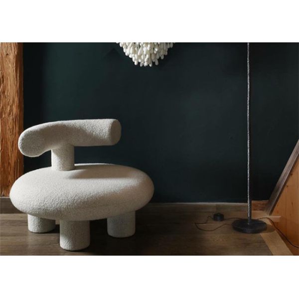 Buy Baby Modern Fabric Dining Chairs Sponge Filled Grey Single Sofa at wholesale prices