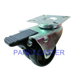70Kg 155Lbs Light Duty Casters Black Double Wheel Swivel Brake Caster