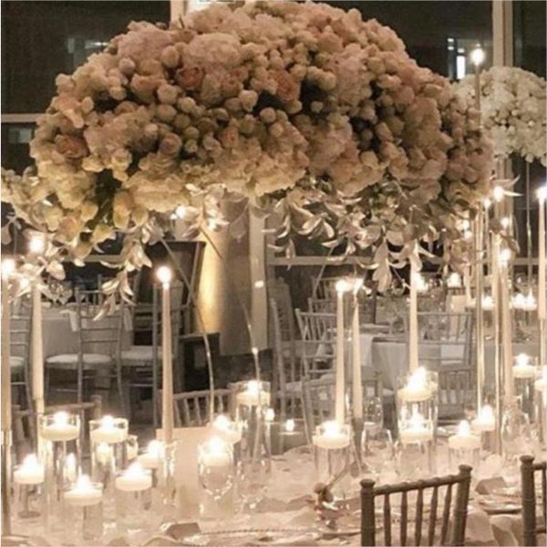Cheap Wedding Event centerpiece White display flower stand for table decoration