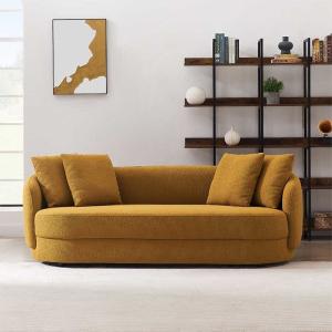 Waterproof Metal Dining Room Chairs Yellow Fabric Sofa For Commercial Use