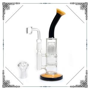 6 Tree Arms Honeycomb Perc Dab Oil Rig With Hookah Glass Bowl And Quartz Banger