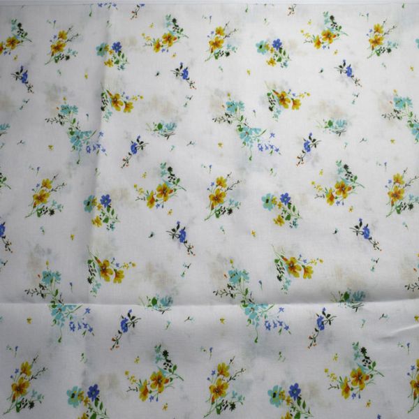 Flower Digital Cotton Printed Spandex Stretch Chiffon Fabric 54*58
