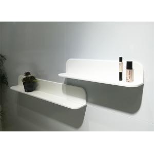 Contemporary Wall Mounted Shelf White Man Made Stone Shelf for bathroom