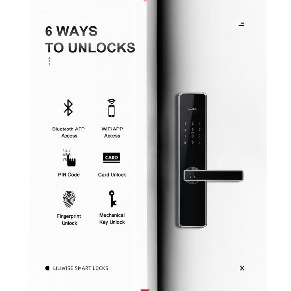 Electronic Door Locks Durable Bluetooth Door Lock , 3D Optical Fingerprint Biological Zinc Alloy Lock