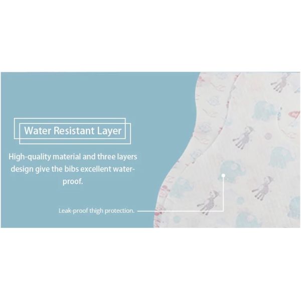 Baby Paper Aprons NonWoven Disposable Paper Bibs WaterProof