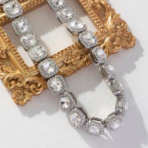 Hot Sale 12mm Square CZ Stone Tennis Cuban Chains Necklace