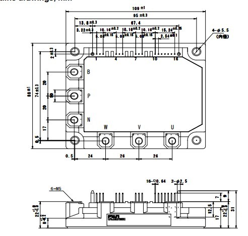 IGBT Power Module 7MBP150KB060 Intelligent Power Module FUJITSU IGBT Power