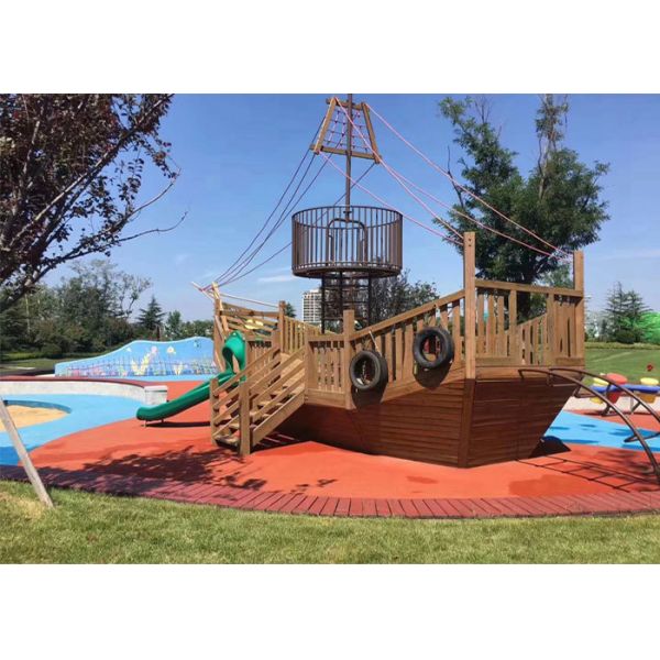Buy Boat Theme Wooden Park Equipment Smaller Playground Outdoor at wholesale prices