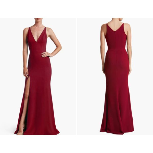 Stunning Sleeveless Royal Blue Satin Long Evening Dress Front Split Slit Spaghetti Straps Deep V-neck Mermaid