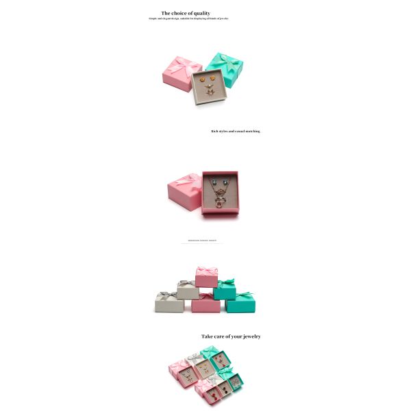 Hanhong Custom Logo Jewelry Package for Girls Earrings Mini Color Paper Velvet Gift Box
