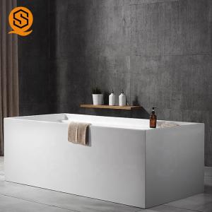 Seamless Joint Square Stone Bathtub Artificial GMC Waterproof 170x80cm