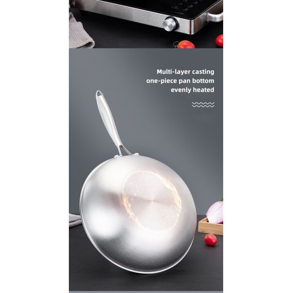 High Capacity Honeycomb Kitchen Frypan Non Stick Stainless Steel With Lid