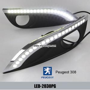 Quality Peugeot 308 DRL LED Daytime Running Lights auto front driving daylight for sale