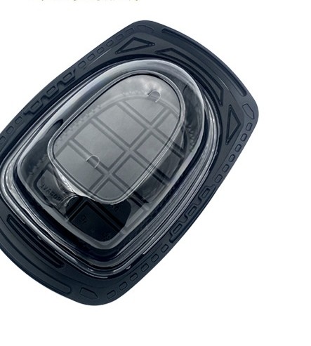 Transparent PP Roast Chicken Plastic Container Black Bottom Anti Fog Lid