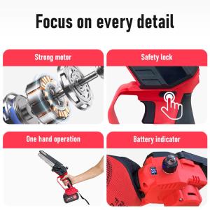 24V Rechargeable MINI Electric Wood Cutting Lithium Chainsaw Bracket Adjustable