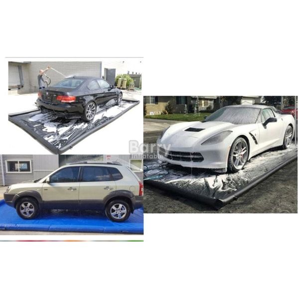 Waterproof Non Inflatable Wash Pads PVC Coated Tarpaulin Car Wash Water Containment Mat For Garage Floor