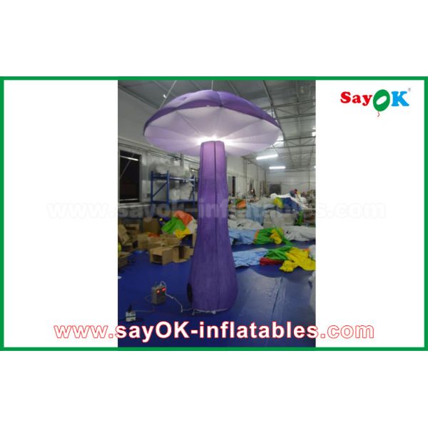 2M Purple Inflatable Mushroom Lighting Decoration For Holiday / Stage