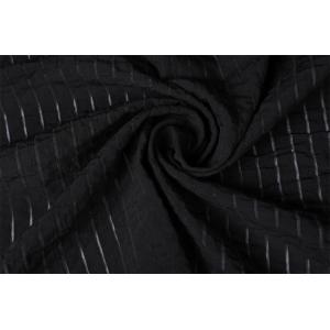 Stripe Style 90gsm Polyester Chiffon Fabric Black 75Dx75D