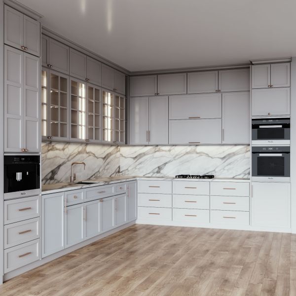 Custom Modern Design Smart House Furniture Lacquer Dining Room Assemble White Shaker Kitchen Cabinets For Builder