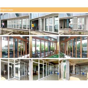 EBUNGE Commercial Exterior Accordion Double Glazed Glass Doors Sliding Bifolding