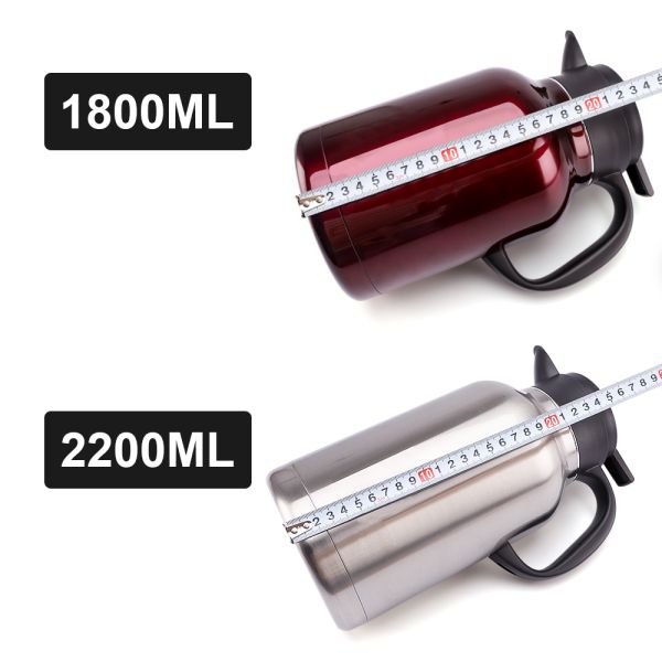 45 Oz Double Walled Vacuum Thermos / 12 Hour Heat Retention / 2 .2 Litre Stainless Steel Thermal Coffee Carafe