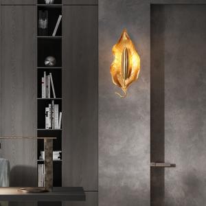 Precision Spinning Modern Wall Lamp Not Dazzling Brass Leaf G9 Wall Lights