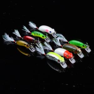 China 8 Colors 6.0CM/9.80g 8# Hooks Black feather hook plastic hard bait fake bait monster Fishing Minnow Lures on sale