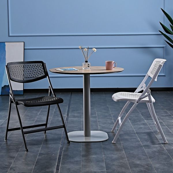 Outdoor Banquet Events Plastic Metal Foldable White Black Dining Chair for Wedding Hotel