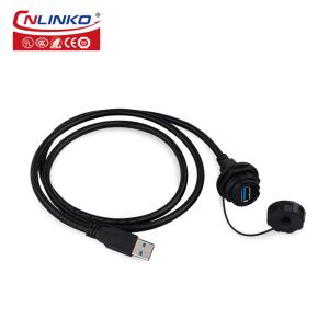 CNLINKO Waterproof Black Shell Waterproof IP68 USB Female Solder Connector USB