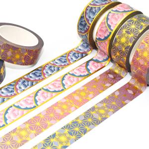 Self Adhesive Waterproof Washi Tape Custom Printed Gold Foil Washi Tape