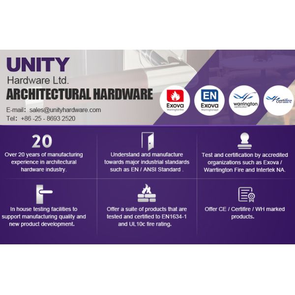 UNITY satin stainless steel door handle