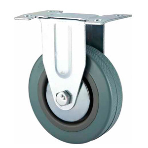 Swivel Grey rubber caster with front brake , 2"-5" light medium duty PVC Caster