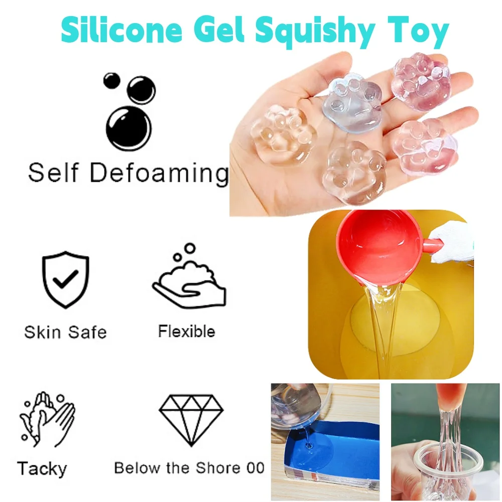 1:1 Liquid Silicone Gel Material With Good Physical And Chemical Properties Oil Resistance And High-Temperature resistance Stress Relief Toys Making