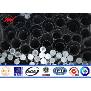 Outdoor 4mm Polygonal 12m Steel Transmission Poles Galvanization