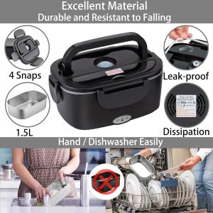 Dark Green Stainless Steel 1.5L Electric Lunch Box Leakproof Easy To Clean