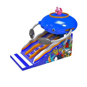 Children Fun Park Inflatable Spaceship Slide For Rentals