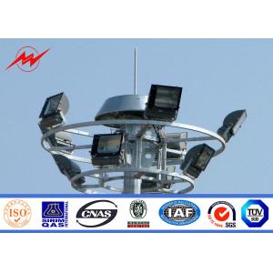 Hexagonal / Octagonal 25m 30m High Mast Light Poles With Aotumatic Hoisting