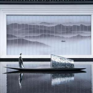 Yard Outdoor Metal Statue Stainless Steel Handmade Boat Sculptures