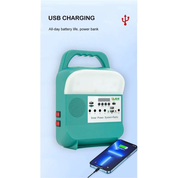 25W Mini Solar Home FM Lighting System Kit Application Energy