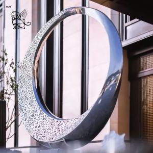 Stainless Steel Moon Sculpture Garden Large Circular Abstract Waterscape