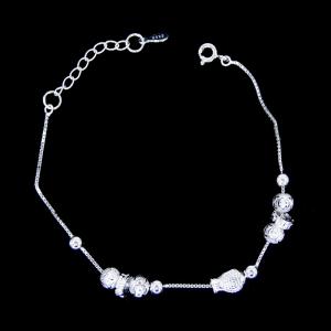 Lucky Flower Sterling Silver Infinity Bracelet 925 Clover Fashion Birthday