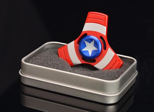 2017 Cool Zinc Alloy Captain America, Spideman,Ironman Tri Fidget Hand Spinner 1115