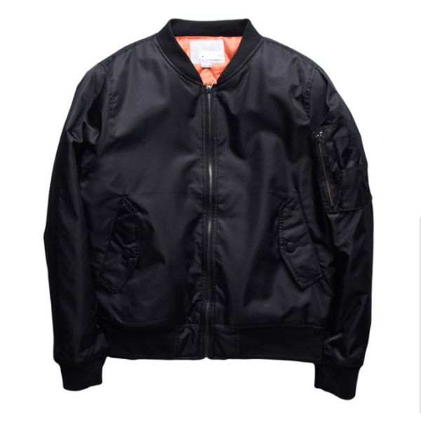 Buy Male Vintage Ma1 Bomber Jacket With Crew Neck Collar Single Breasted at wholesale prices