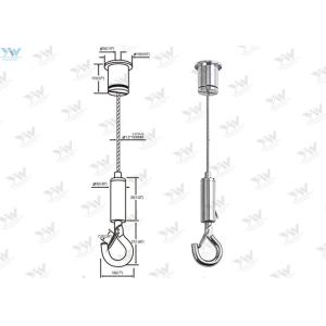 0.05 ″Stainless Steel Light Fitting Suspension Kits With Cable Gripper Hook
