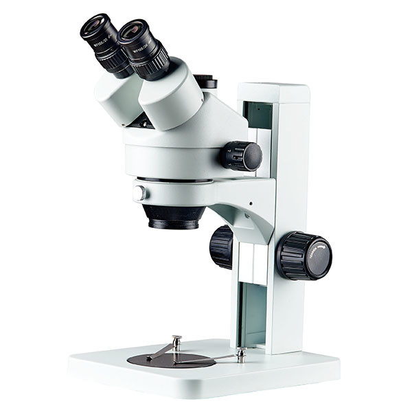 stereo microscope track stand zoom microscope trinocular with stage plate clips