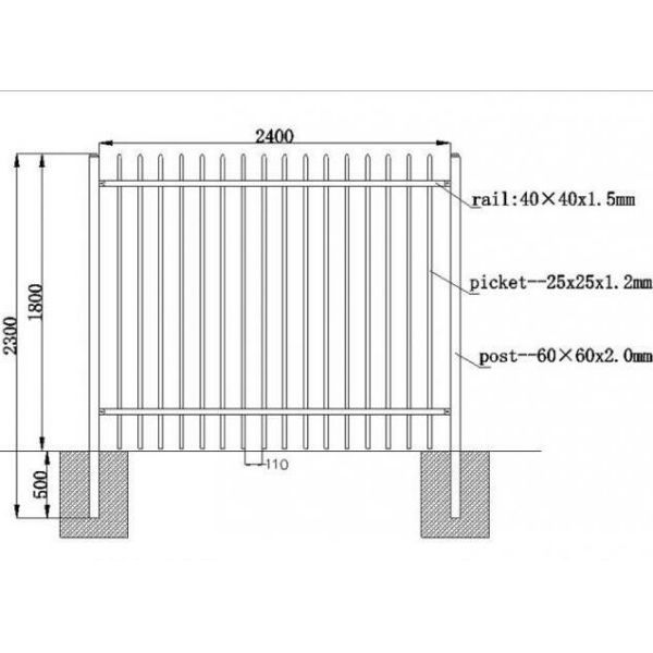Stain Black Powder INTERPO High Security Fence Panel 2100mm*2400mm