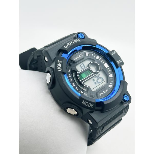Sporty Black Dial Digital Watch with Silicone Band