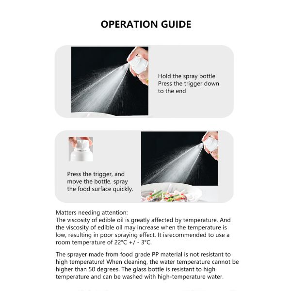 200ml Perfume Essential Oil Packaging Glass Bottle PP Pump Oil Sprayer Bottle For Cooking UKP17