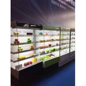 Quality Supermarket Refrigeration Equipment Multideck Open Chiller Curve Glass for sale