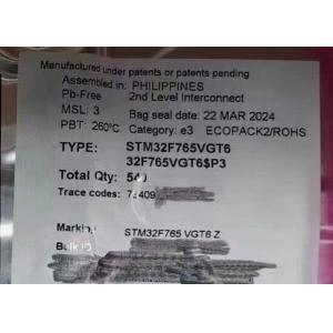 Integrated Circuit Chip STM32F765VGT6 1MB Single Core Microcontroller IC 100
